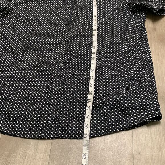 Mens Michael Kors All Over Print Slim Fit Button Down Shortsleeve Casual Shirt - Picture 7 of 8